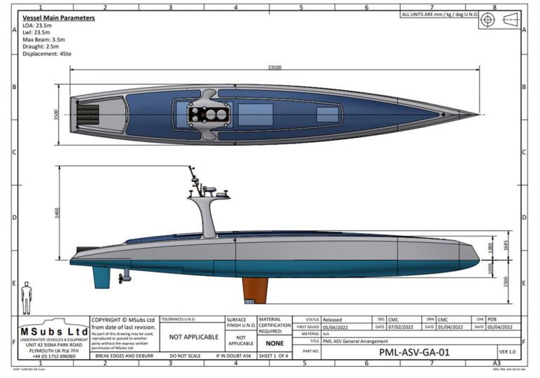 Plymouth Marine Laboratory reveals plan for 24 m USV Oceanus