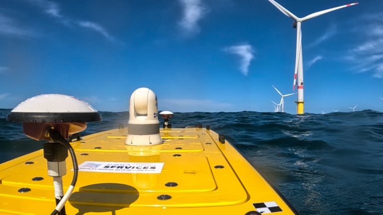 USV and AUV provided survey and subsea inspection at German wind farm